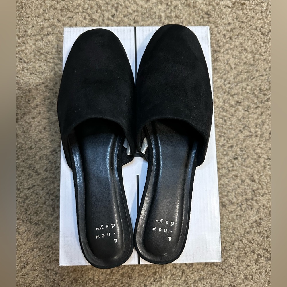 Black Suede Slides from A New Day - Picture 2 of 5